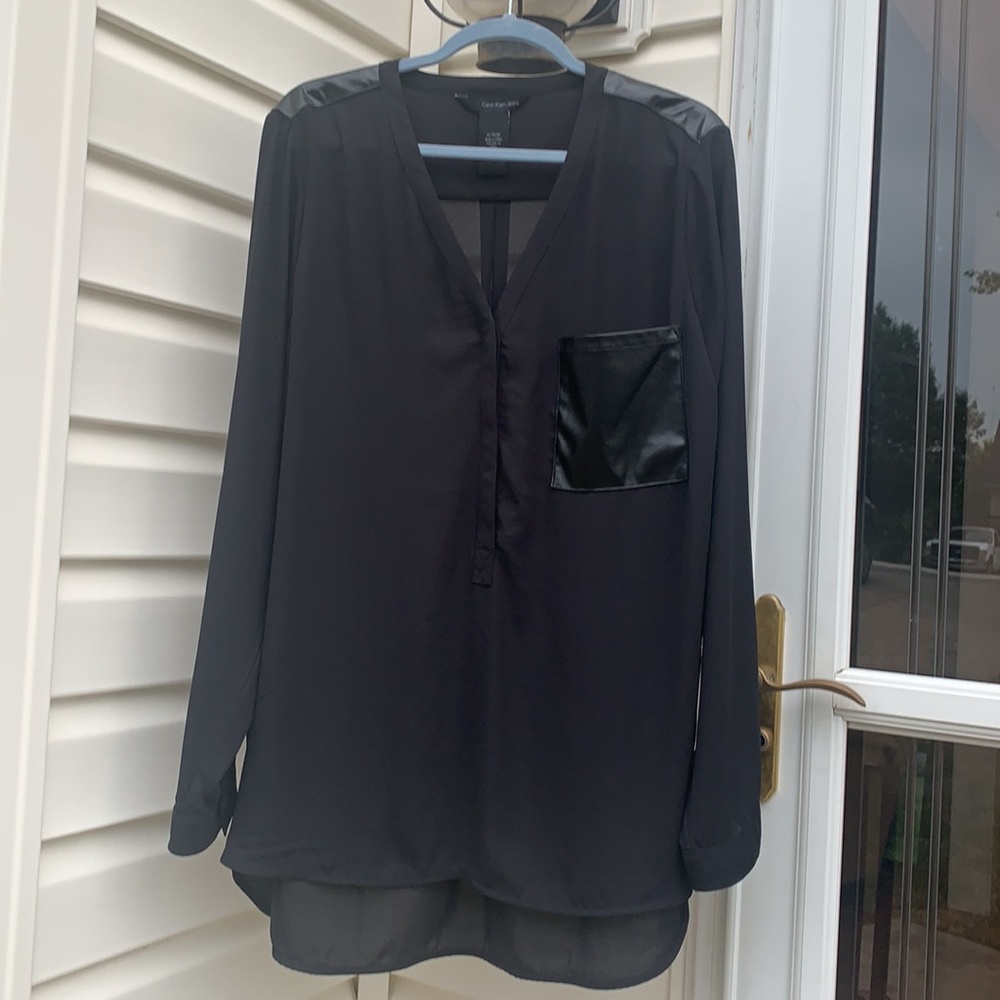 Calvin Klein Jeans Black Tunic Blouse XL